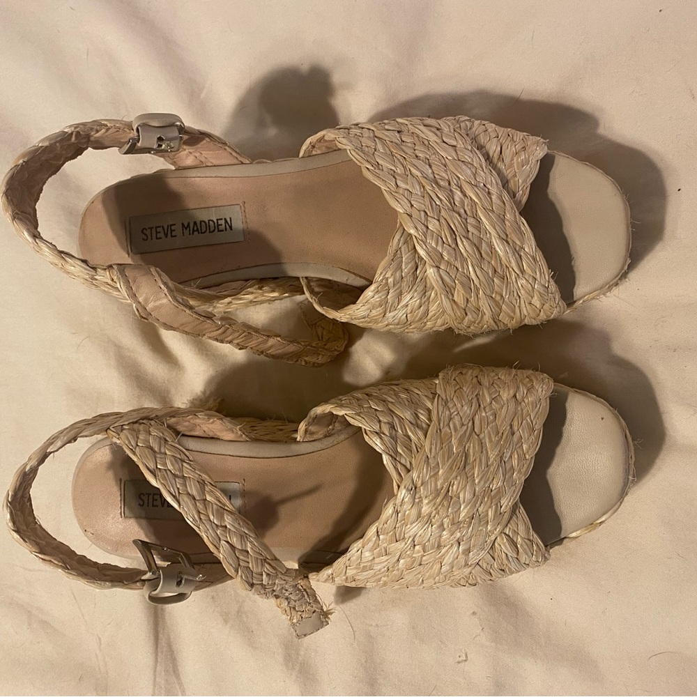 Steve Madden Beige Espadrille Sandals